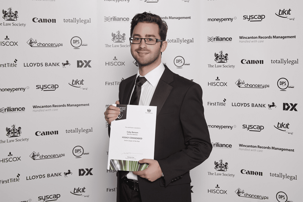 Coby Benson Law Society Awards
